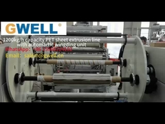 wow！1500kg/h capacity PET Plastic Sheet Extruder Line  with fully automatic winding unit