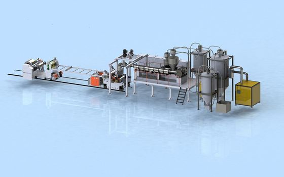 Buy PLA Sheet Extrusion Line with 800-1500mm Width and 0.15-1.5mm Thickness Featuring Twin Screw Design online manufacture