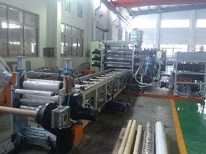 Buy Automatic Plastic Sheet Extrusion Line with 350kg/h Capacity and 0.5-1.5mm Thickness Featuring Calibrating Boards 4 Groups online manufacture