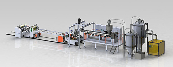 Buy 1000mm Transparent Plastic Sheet for cup Production Line PET Sheet Making Machine online manufacture
